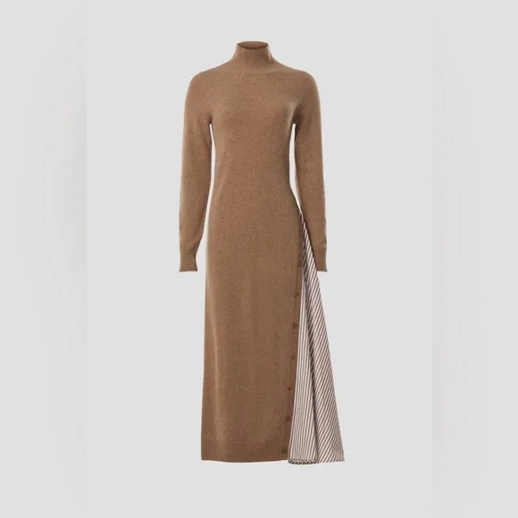 NAADAM Women's Brown Turtleneck Sweater Dress - Picture 4 of 9